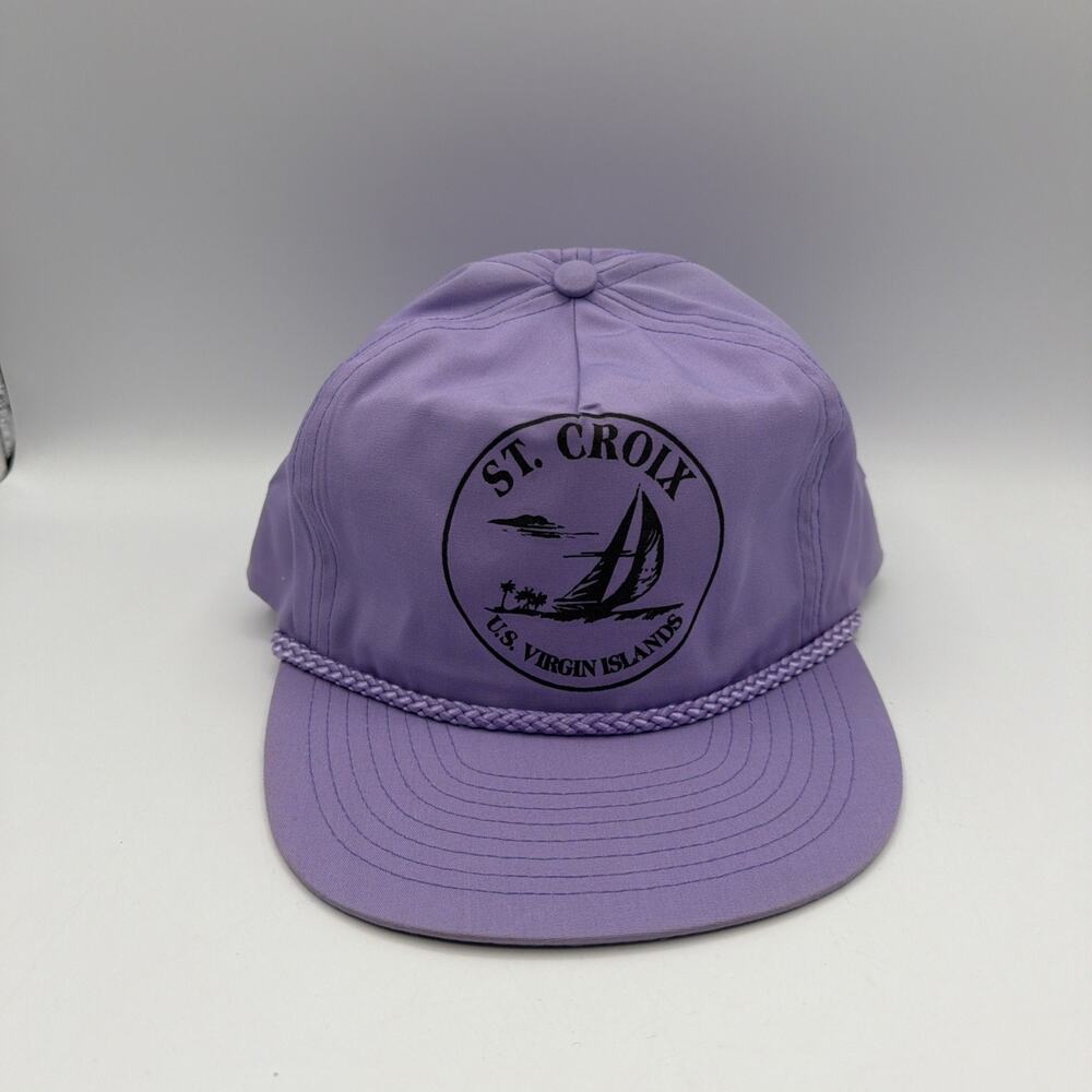 Vintage Winner St Croix US Virgin Islands 90s Resort Rope Cap Purple Snapback